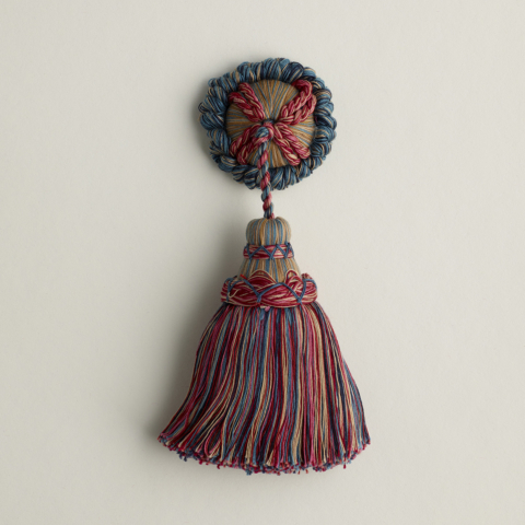 Key Tassels with Rosette-Rose Blue